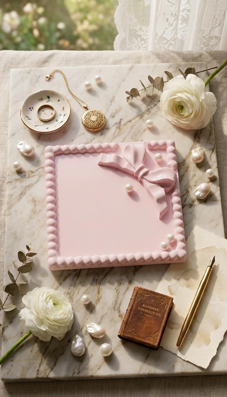 Square Bow Trinket Tray